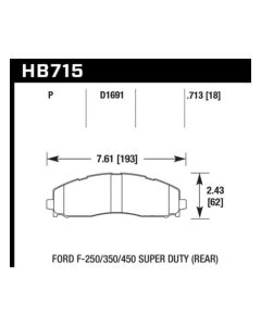 Hawk 15-17 Ford F-250/350 LTS Street Rear Brake Pads - HB715Y.713