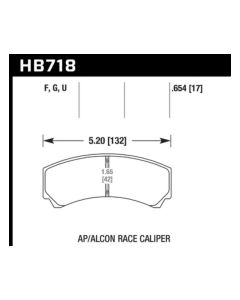 Hawk DTC-60 AP Racing/Alcon HB110 w/42mm Rad Depth Racing Brake Pads - HB718G.654