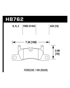 Hawk 2015 Porsche Cayenne HPS 5.0 Rear Brake Pads - HB762B.634