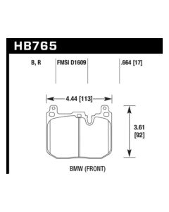 Hawk 13-16 BMW 328i xDrive Performance Ceramic Street Front Brake Pads - HB765Z.664