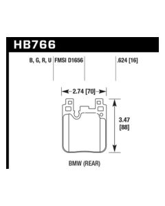 Hawk 12-16 BMW 328i HPS 5.0 Rear Brake Pads - HB766B.624