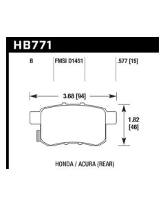 Hawk 08-16 Honda Accord High Performance Street 5.0 Rear Brake Pads - HB771B.597