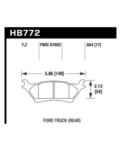 Hawk 12-16 Ford F-150 Performance Ceramic Street Rear Brake Pads - HB772Z.654