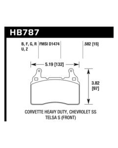 Hawk 15-17 Chevy Corvette Performance Ceramic Street Front Brake Pads - HB787Z.582