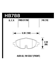 Hawk 15-17 VW Golf / Audi A3/A3 Quattro Front High Performance Brake Pads - HB788B.745