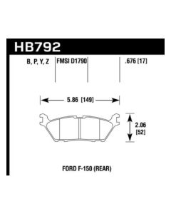 Hawk 15 Ford F-150 Super Duty Rear Brake Pads - HB792P.676