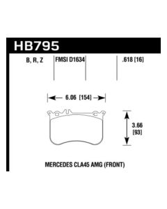 Hawk 14-17 Mercedes-Benz CLA 45 AMG Performance Ceramic Street Front Brake Pads - HB795Z.618