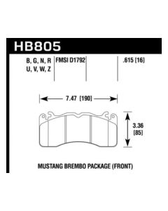 Hawk 15-17 Ford Mustang Brembo Package HP Plus Front Brake Pads - HB805N.615