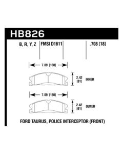 Hawk Performance HPS 5.0 Front- HAWK-HB826B.708