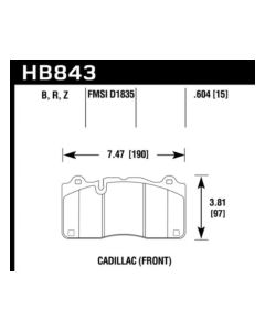 Hawk 2018 Chevrolet Camaro ZL1 HPS 5.0 Front Brake Pads - HB843B.604
