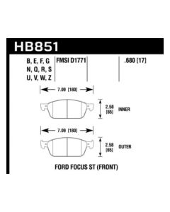 Hawk 15-16 Ford Focus ST Performance Ceramic Street Brake Pads - HB851Z.680