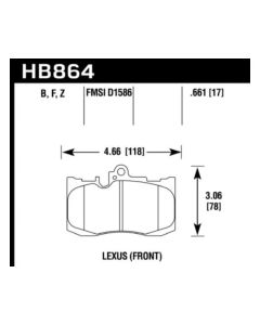 Hawk 13-17 Lexus GS350/GS350 F Sport / 12-17 Lexus IS350 HPS Street Front Brake Pads - HB864F.661