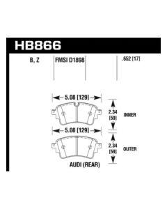 Hawk 18-19 Audi S5 HPS 5.0 Rear Brake Pads - HB866B.652