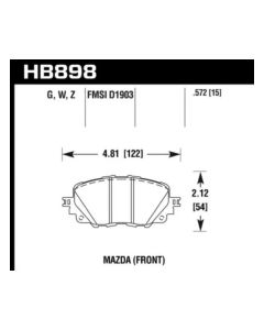Hawk 17-19 Fiat 124 Spider DTC-30 Front Brake Pads - HB898W.572