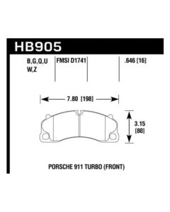 Hawk 14-18 Porsche 911 Performance Ceramic Street Front Brake Pads - HB905Z.646