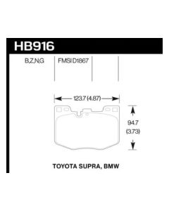 Hawk 2020 Toyota Supra / 19-20 BMW Z4 PC Street Front Brake Pads - HB916Z.740