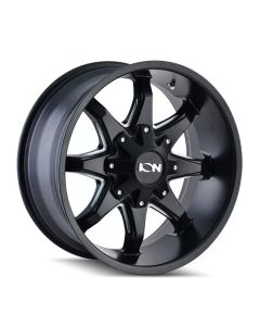 ION Type 181 17x9 / 5x114.3 BP / -12mm Offset / 87mm Hub Satin Black/Milled Spokes Wheel - 181-7956M12