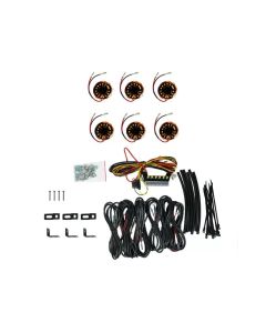 KC HiLiTES Cyclone V2 LED - Rock Light - 6-Light System - Amber - 5W Flood Beam - 91041