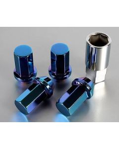 Project Kics 12X1.25 Titanium Blue Caliber Lug Nut - WHPC03