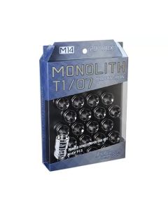 Project Kics 14 x 1.5 Glorious Black T1/07 Monolith Lug Nuts - 20 Pcs - WMN04GK
