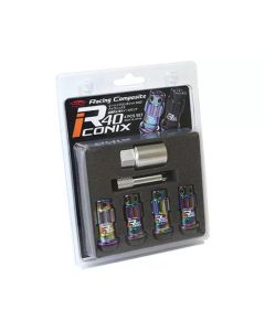 Project Kics 12X1.25 R40 Iconix Neochrome Lug Nut Lock Set - 4 - WYIF43NK
