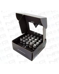 NRG 700 Series M12 X 1.5 Steel Lug Nut w/Dust Cap Cover Set 21 Pc w/Locks & Lock Socket - Silver - LN-LS700SL-21