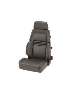 Recaro Comfort Seat Expert S 3 Point Belt  Medium Gray Leather | Medium Gray Leather Black Logo- LTF.00.000.LL55