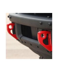 Ford Racing 2021+ Bronco Front Bumper Tow Hooks - Red (Pair) - M-18954-BR
