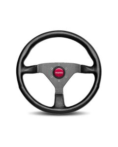 Momo Montecarlo Steering Wheel 320 mm - Black Leather/Red Stitch/Black Spokes - MCL32BK3B
