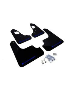 Rally Armor UR Rally Mud Flap Set Black w/Blue Logo Mitsubishi EVO X 08-15- RALL-MF10-UR-BLK/BL