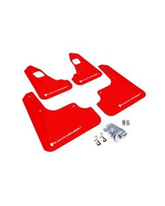 Rally Armor UR Rally Mud Flap Set Red w/White Logo Mitsubishi EVO X 08-15- RALL-MF10-UR-RD/WH