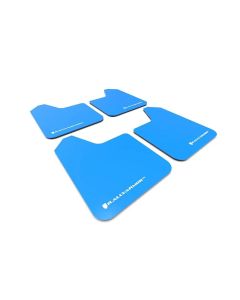 Rally Armor Universal Fit No Hardware Blue UR Mud Flap White Logo- RALL-MF12-UR-BL/WH
