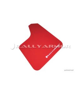 Rally Armor Universal UR Mud Flap Set Red w/White Logo- RALL-MF12-UR-RD/WH
