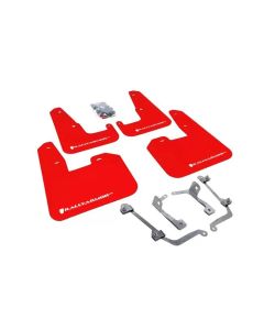 Rally Armor UR Mud Flap Set Red w/White Logo Subaru STI 08-22 | WRX 11-22- RALL-MF15-UR-RD/WH