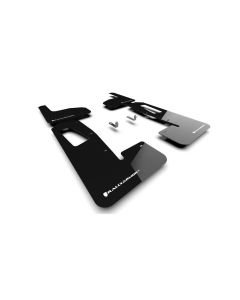 Rally Armor Black UR Mud Flap w/ White Logo Rivian R1T 2022+- RALL-MF18-UR-BLK/WH