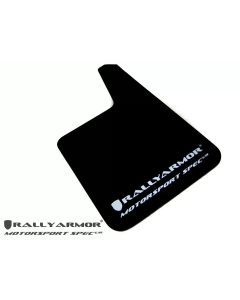 Rally Armor Universal Mspec Mud Flap Set Black w/White Logo- RALL-MF20-MSUR-BK/WH