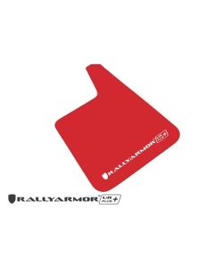 Rally Armor Universal UR Plus Mud Flap Set Red w/White Logo- RALL-MF20-URP-RD/WH