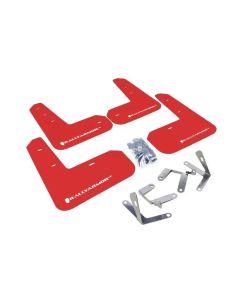 Rally Armor UR Mud Flap Set Red w/White Logo Subaru BRZ | Scion FR-S 13-16- RALL-MF23-UR-RD/WH