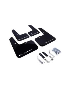 Rally Armor UR Mud Flap Set Black W/White Logo Hyundai Veloster 12-18- RALL-MF24-UR-BLK/WH