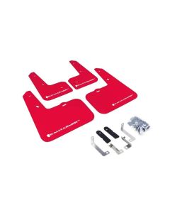 Rally Armor UR Mud Flap Set Red W/White Logo Hyundai Veloster 12-18- RALL-MF24-UR-RD/WH