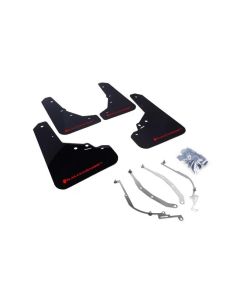 Rally Armor UR Mud Flap Set Black w/Red Logo Fiat 500 12-18- RALL-MF25-UR-BLK/RD