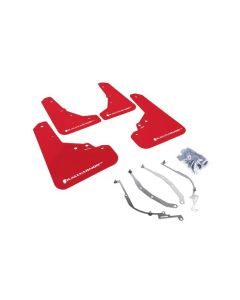 Rally Armor UR Mud Flap Set Red w/White Logo Fiat 500 12-18- RALL-MF25-UR-RD/WH