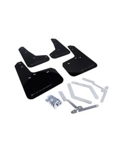 Rally Armor UR Mud Flap Set Black w/Grey Logo Ford Focus ST | RS 12-19- RALL-MF27-UR-BLK/GRY