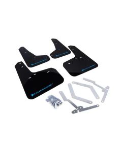 Rally Armor UR Mud Flap Set Black w/Light Blue Logo Ford Focus ST | RS 12-19- RALL-MF27-UR-BLK/NB