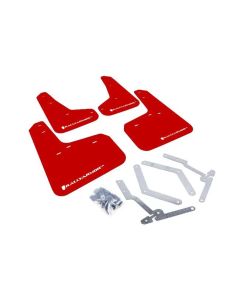 Rally Armor UR Mud Flap Set Red w/White Logo Ford Focus ST | RS 12-19- RALL-MF27-UR-RD/WH