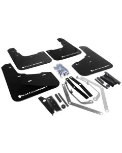 Rally Armor UR Mud Flap Set Black w/White Logo Ford Fiesta ST 14-19- RALL-MF29-UR-BLK/WH