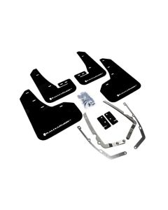 Rally Armor 15-21 MKVII VW Golf/GTI Black UR Mud Flap w/White Logo - MF37-UR-BLK/WH
