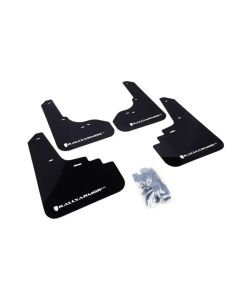 Rally Armor UR Mud Flap Set Black w/White Logo Subaru Legacy | Outback 05-09- RALL-MF4-UR-BLK/WH