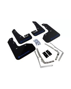 Rally Armor 15-17.5 MKVII VW Golf R Black UR Mud Flap w/Blue Logo - MF40-UR-BLK/BL
