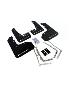 Rally Armor 15-17.5 MKVII VW Golf R Black UR Mud Flap w/White Logo - MF40-UR-BLK/WH